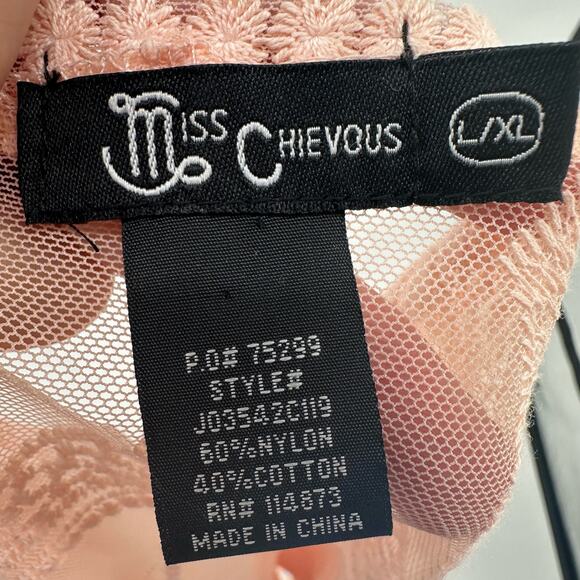 Miss Chievous Apricot Embroidered Lace Mesh Kimono L/XL - Picture 9 of 9